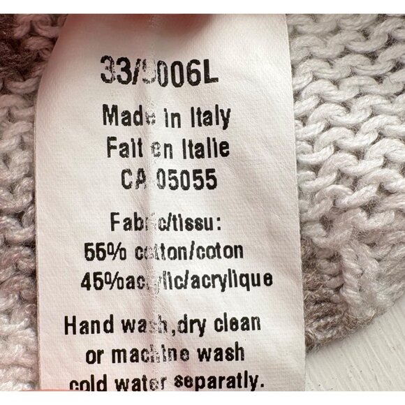 Mixed Pattern thin lightweight Knit Sweater Women's size Large Made In Italy - Picture 4 of 5